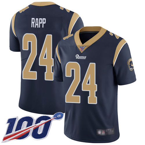 Los Angeles Rams Limited Navy Blue Men Taylor Rapp Home Jersey NFL Football #24 100th Season Vapor Untouchable